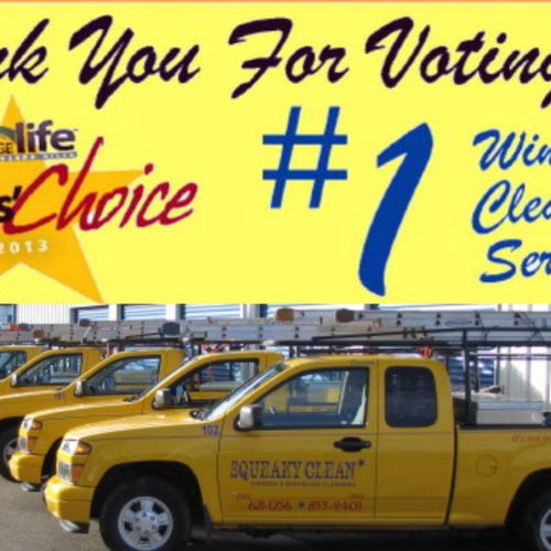Voted best Window Cleaning Company 2 years in a ro
