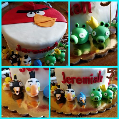 Custom Angry Birds cake (all edible)