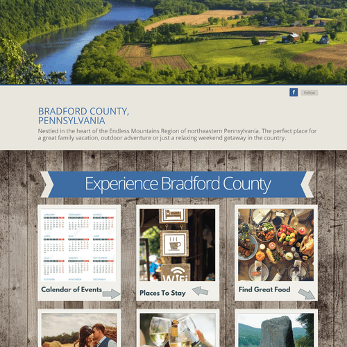 Recently completed website:  Visit Bradford County