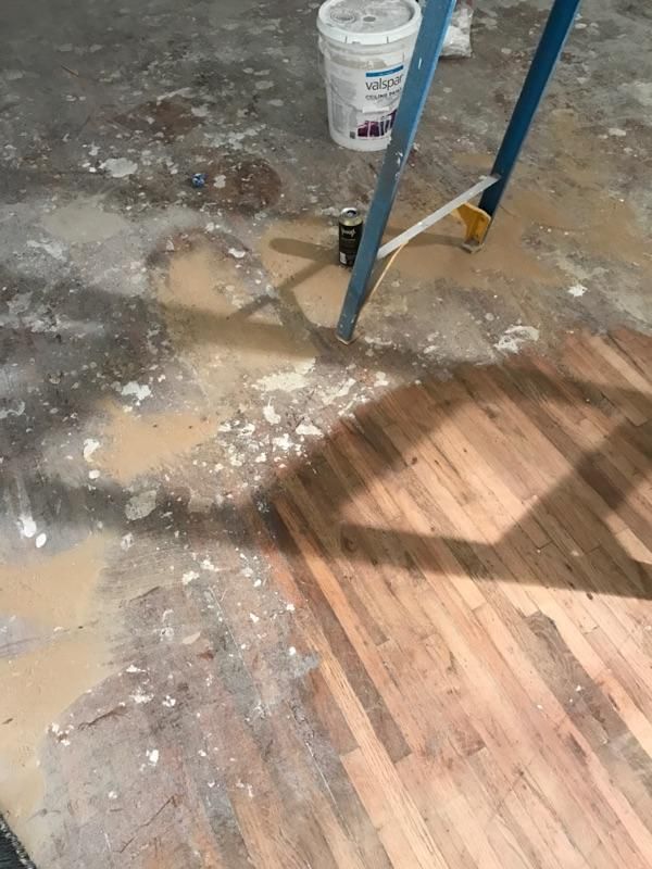 FLOOR RESTORATION EXISTING FLOOR STARTING TO CLEAN