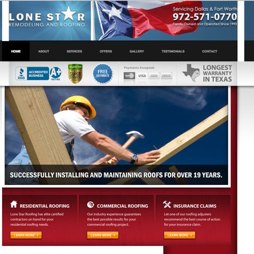 Lone Star Remodeling and Roofing Website