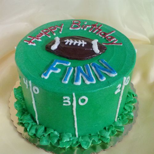 Football themed ice cream cake