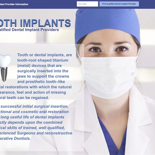Complete fully customized website for TOOTH IMPLAN