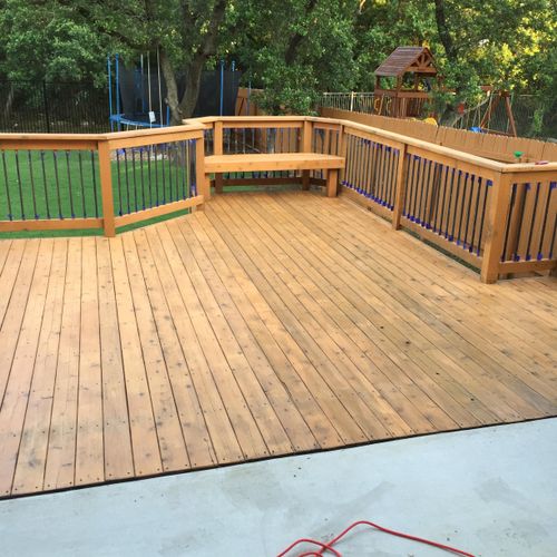 Newly stained deck.