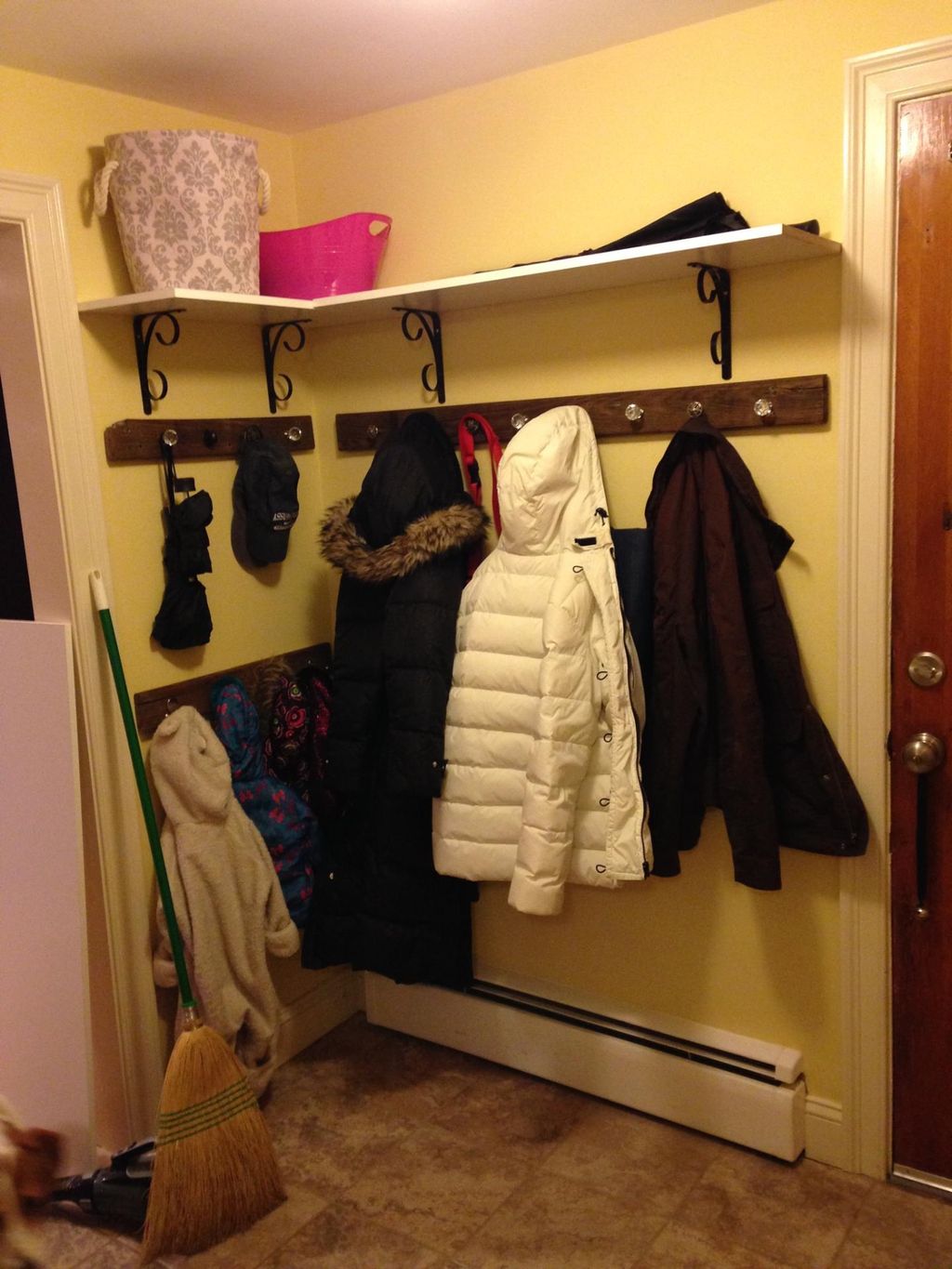 shelving installed and custom made coat racks for 