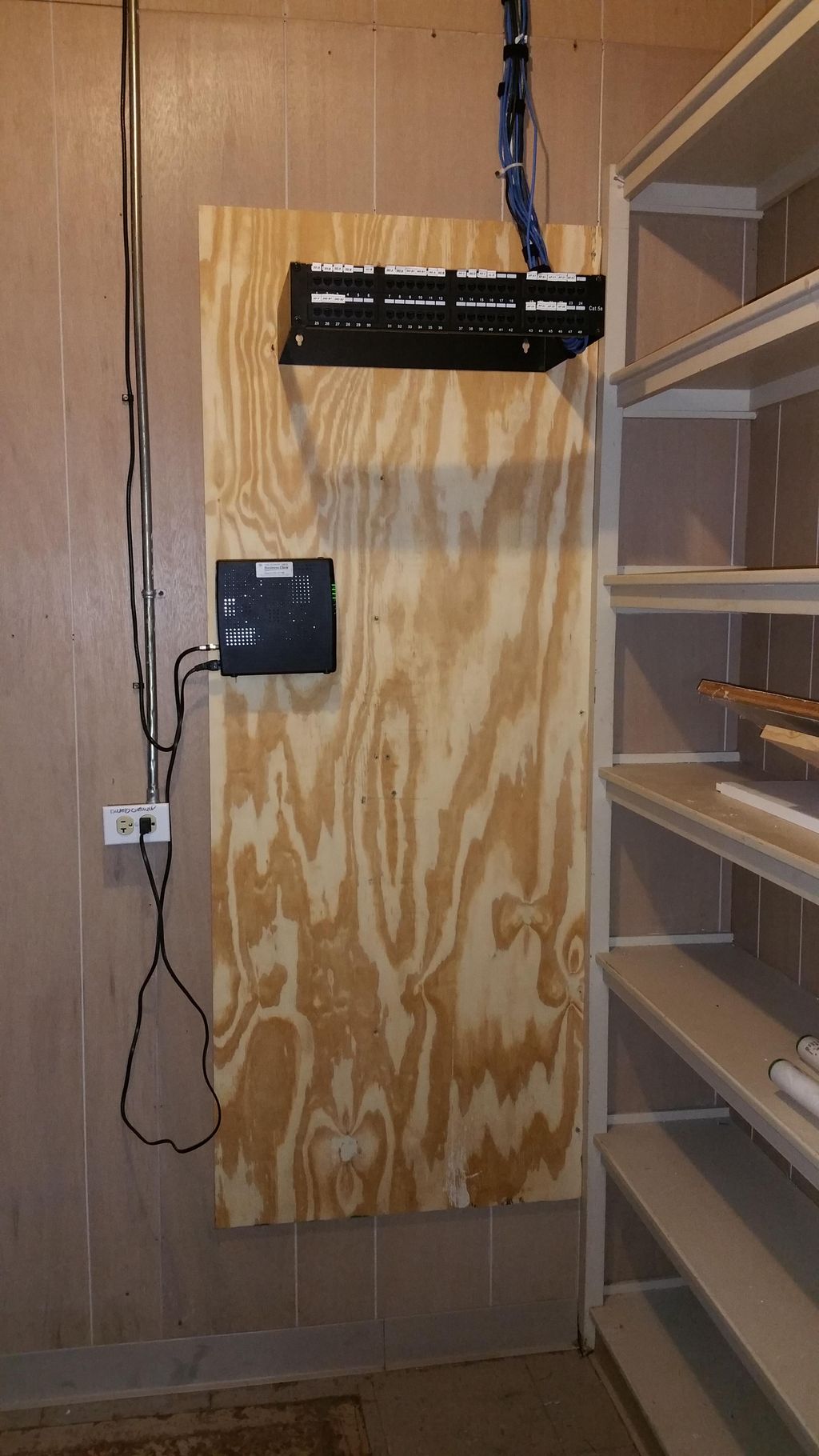 Install of Patch Panel and Back Board