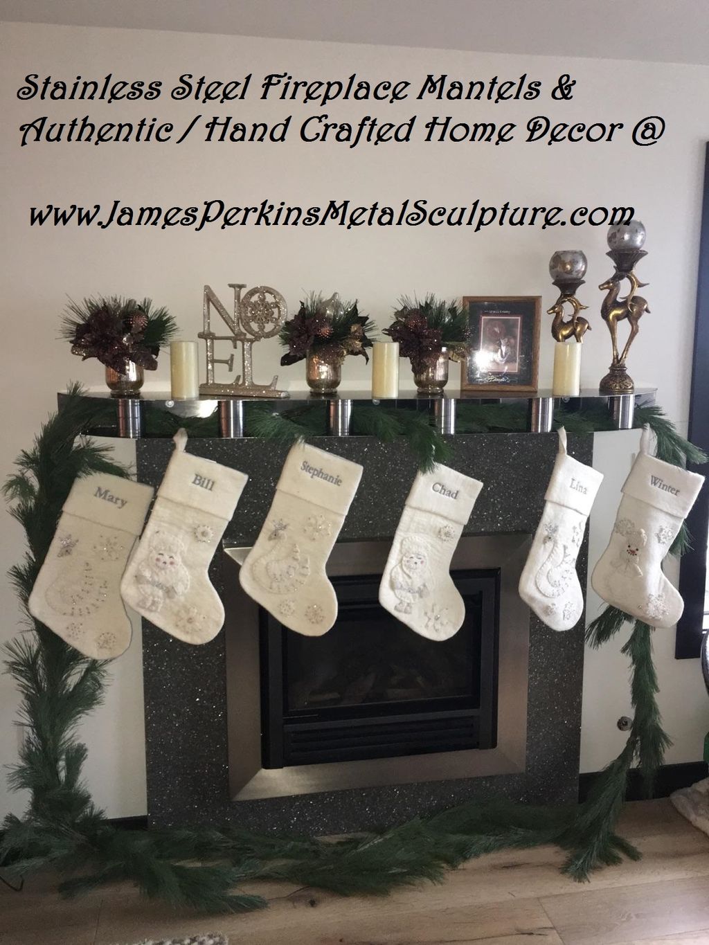 Custom Made Stainless Steel Fireplace Mantels