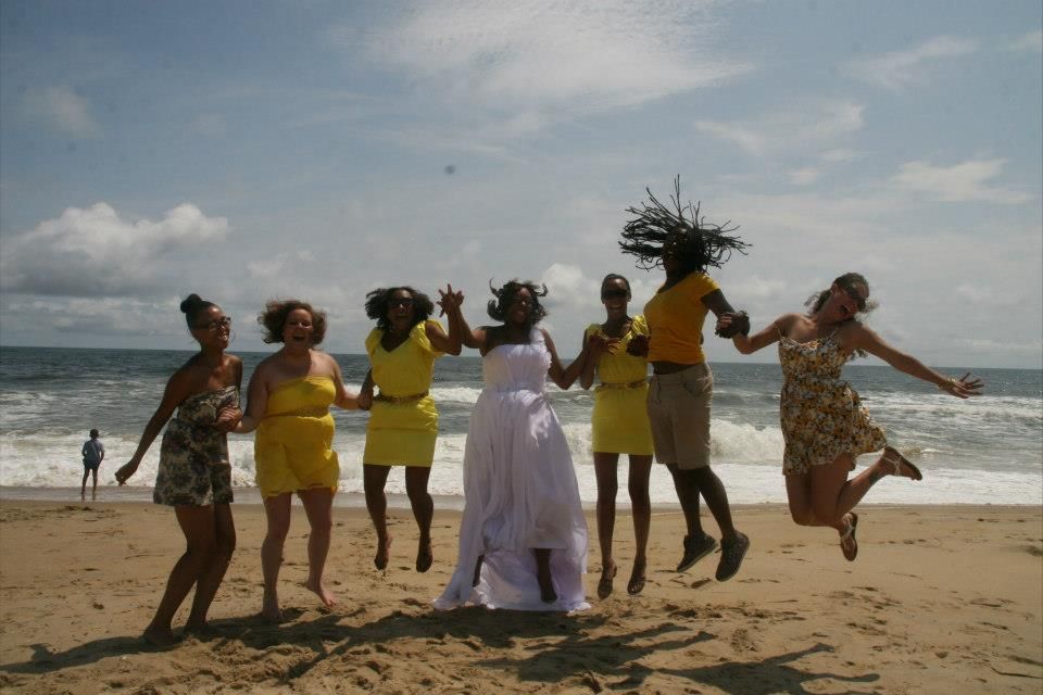 Wedding party gettin' HAPPY