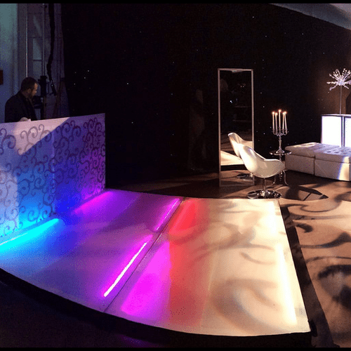 Custom Dance Floor, DJ Booth, Lighting and Furnitu