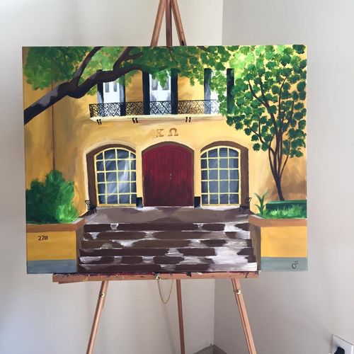 Painting of the Texas Chi Omega house