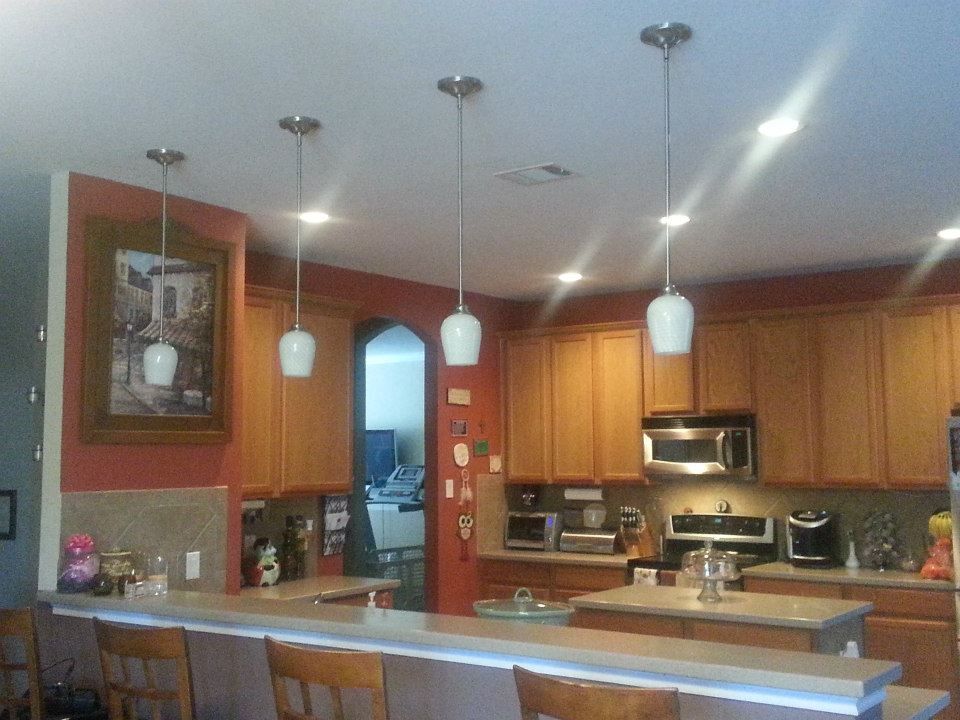 Installed new lights above the bar.