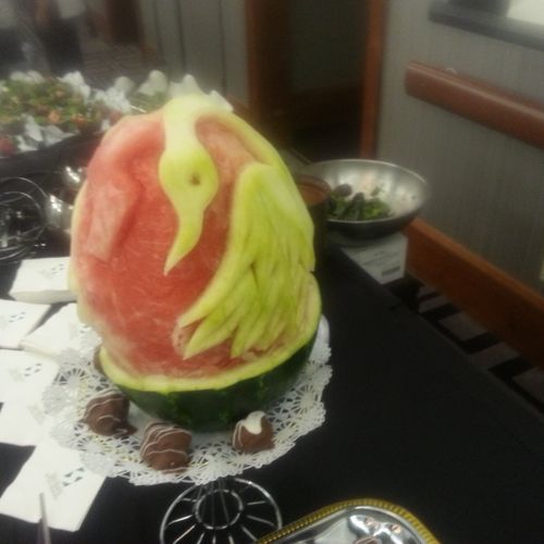 Melon carving for an event