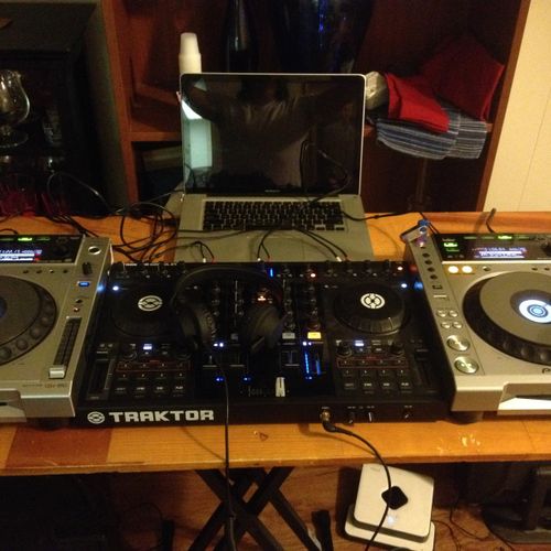 My turntables - Consists of a Traktor S4 and two P