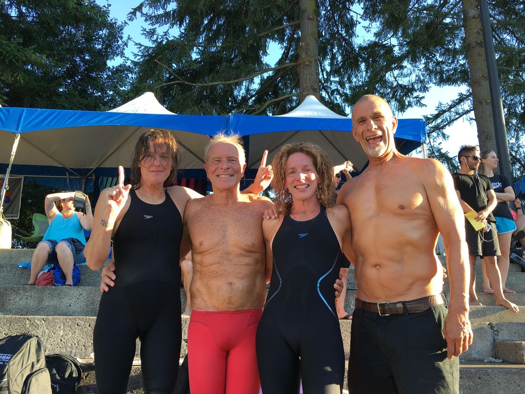 Winning 200 mixed free relay, 5th in the US.