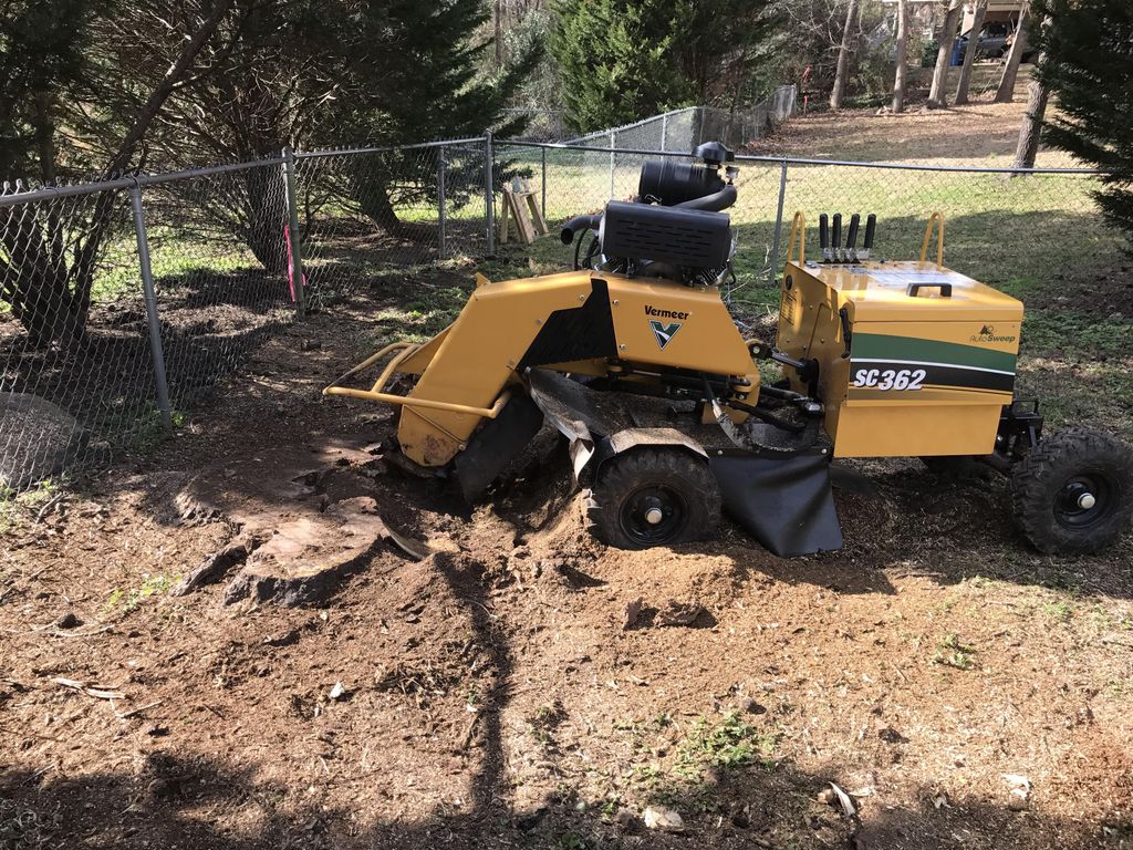 Our new grinder grinding this 5 foot black walnut 