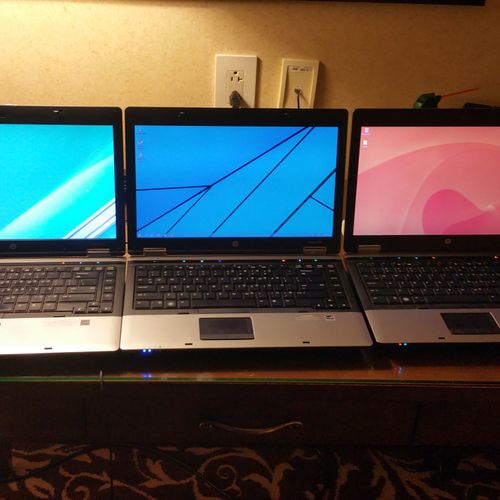 Completely refurbished HP Pro-books.. All running 