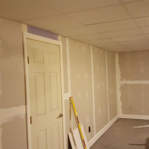 Finished basement-suspended ceiling, new walls, do
