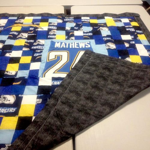 Full size quilt made for Ryan Mathews as a Christm