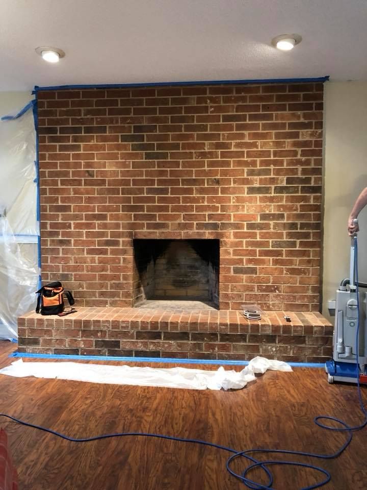 Before: Dated Fireplace prior to German Smear