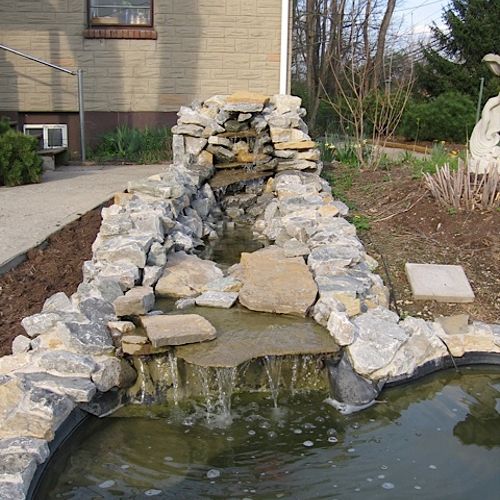 Garden pond design, repair, and construction