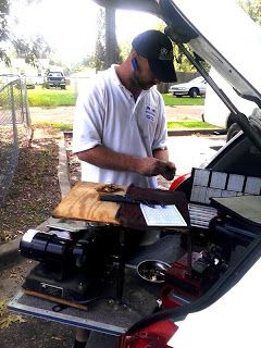 Automotive locksmith specialist Jason working on a