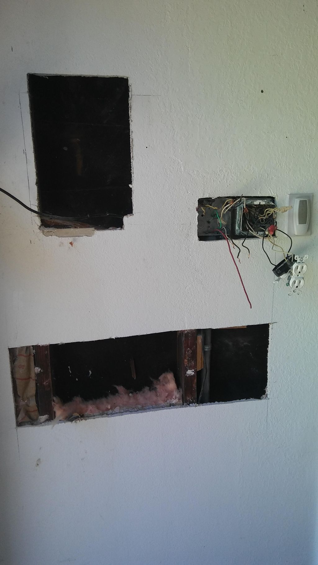 installation rough-in for a sub panel in the garag