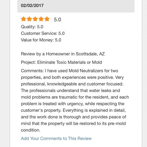 Review from one of our customers.