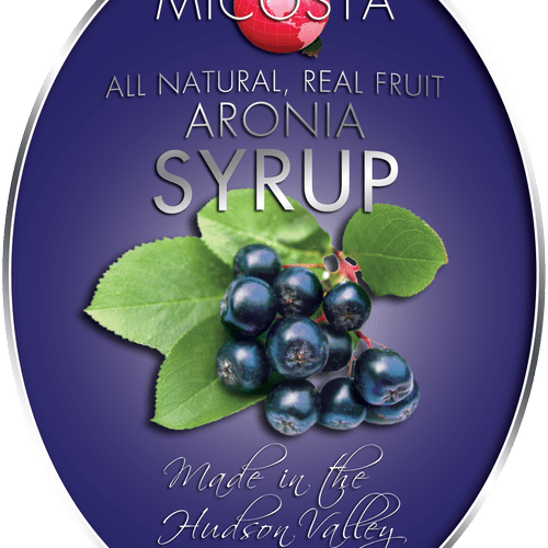 Labels for Micosta berry products.
