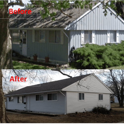 Before and after transformation siding.  Instant i