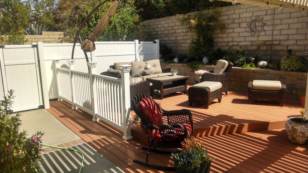 Fence, Deck and Lighted Railing