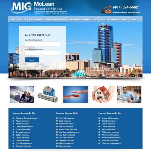 Corporate site for insurance company