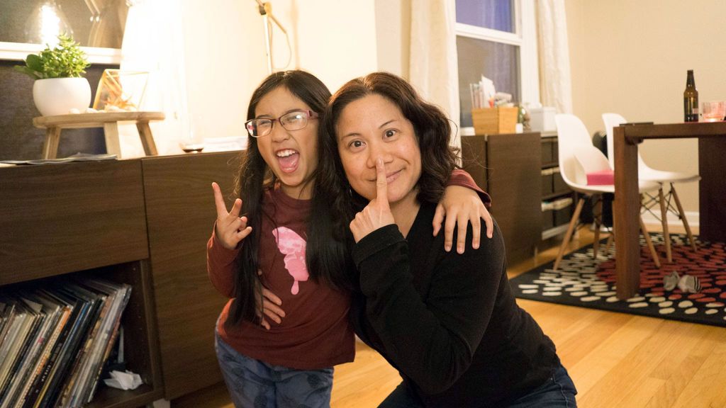 Rocking out with a young piano student