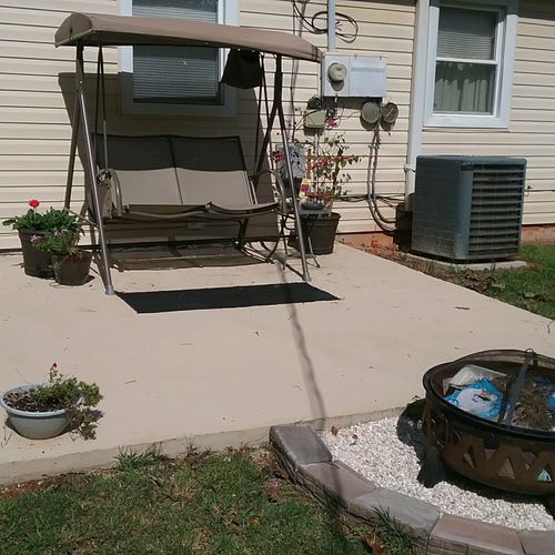 built patio, sealed and finished