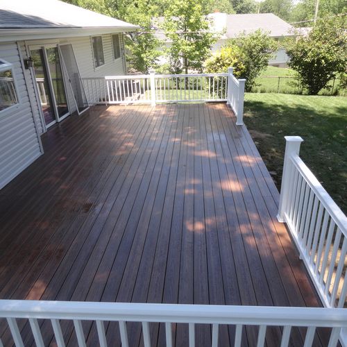 Composite decking and vinyl handrail.
We have over