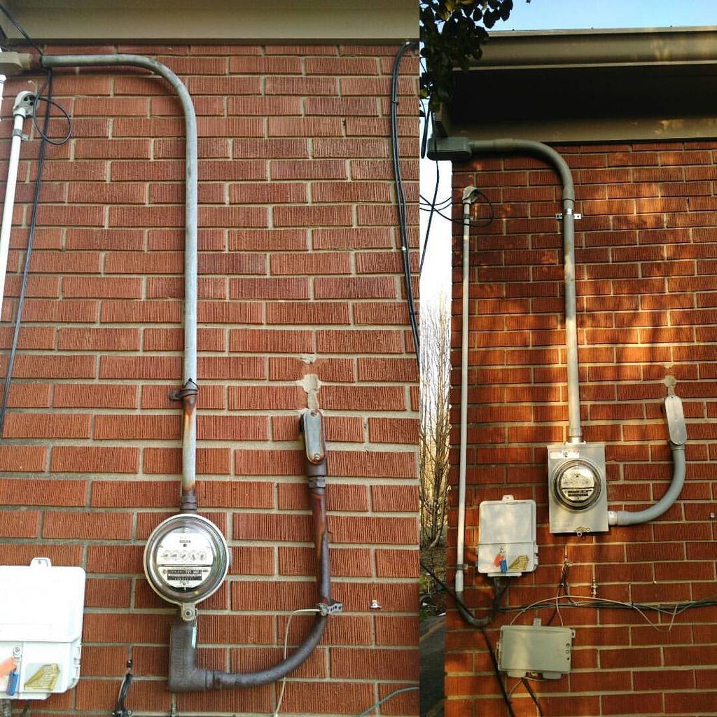 Before and after picture of service repair..