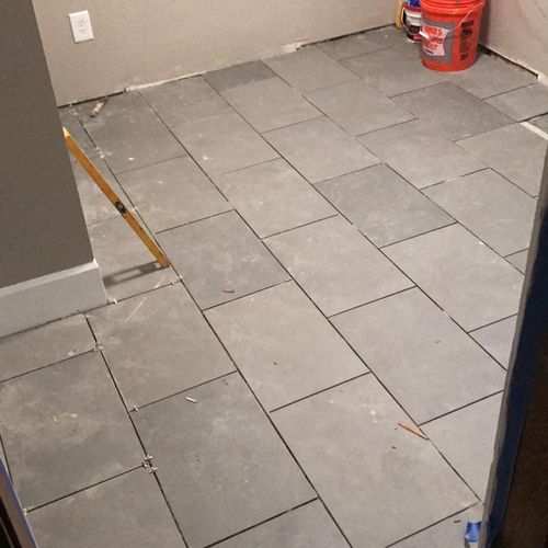 Kitchen tile job on a flip home of my own . 