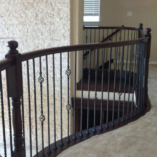 stained stair railing 