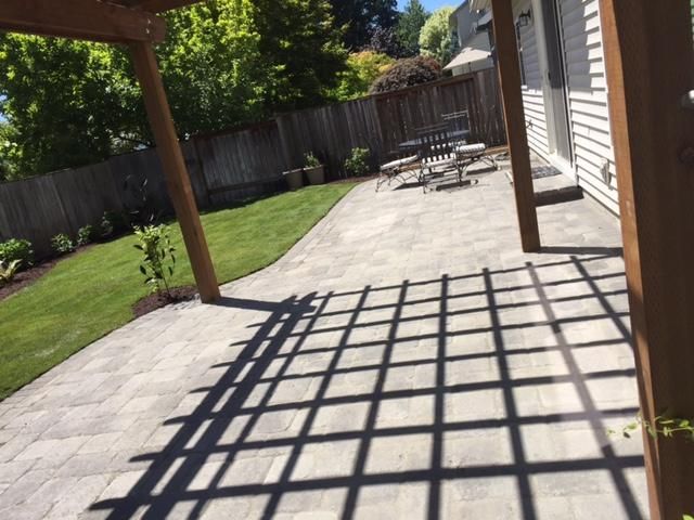 Paver Patio with Pergola & New Landscape