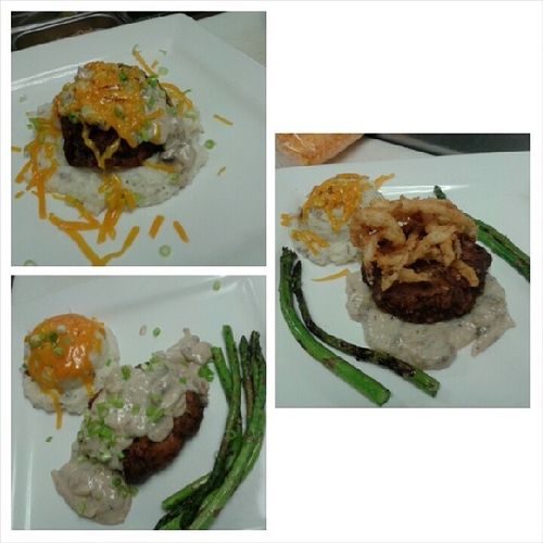 Chicken steak w/garlic butter mash potatoes and fr