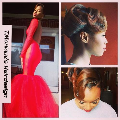 prom makeover styles by Monique wardrobe and hair