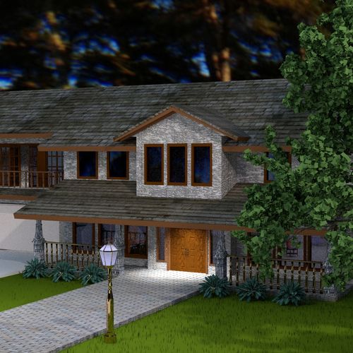 Rendering of two-story house project