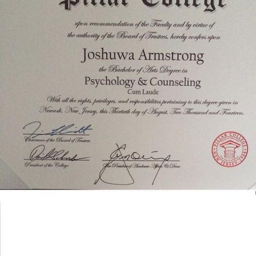 My Bachelor Degree 
Counseling and Psychology