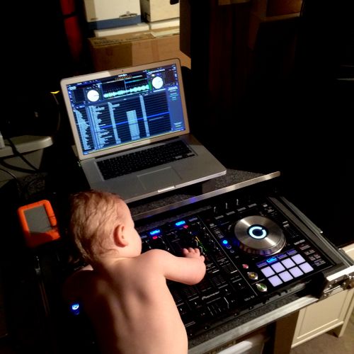 My son on the set up. A Pioneer DDJ-SX Professiona