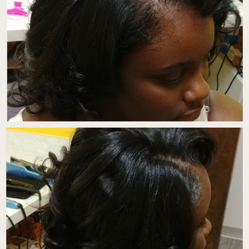 Sew-in with leave out.
