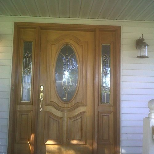 Gel Stained and poly  Fiberglass door
