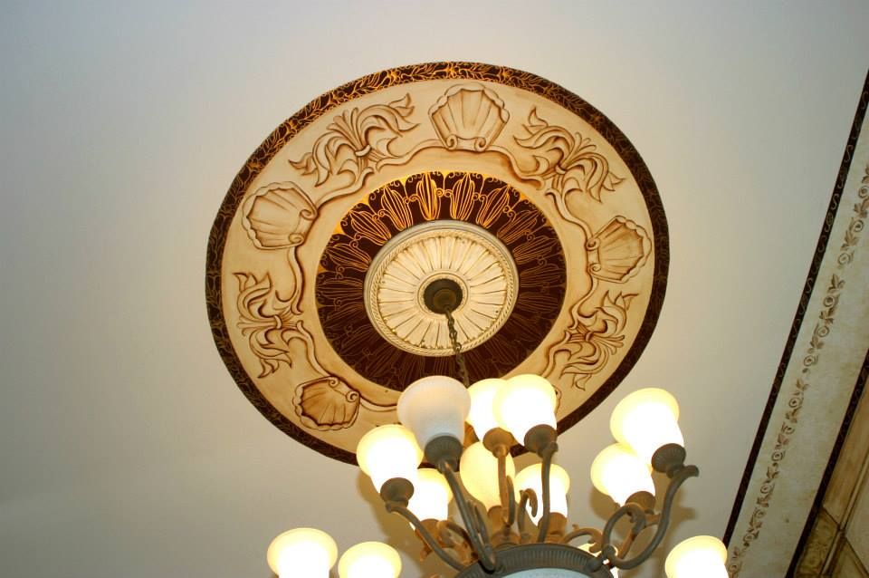 Hand painted ceiling medallion