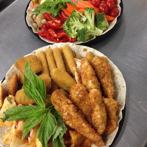 Fried Appetizer Platters and Crudite Platter