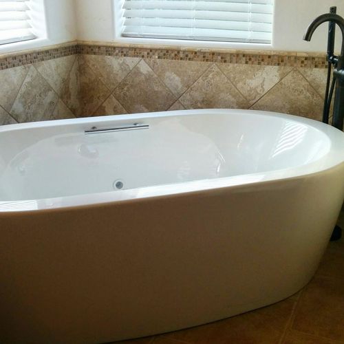 Minor bathroom update/remodel - new tub, new fixtu
