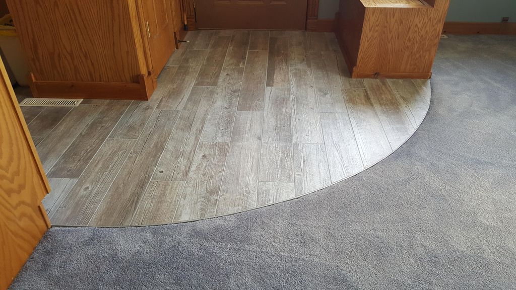 ceramic tile plank and carpet install