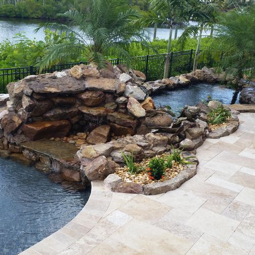 Double sided Water feature with Koi pond. Adam's p